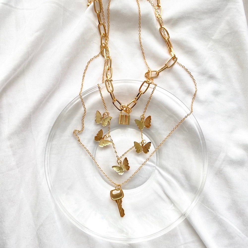 NEW IN! butterfly & key layered necklace (buy 1 get two free!!!)